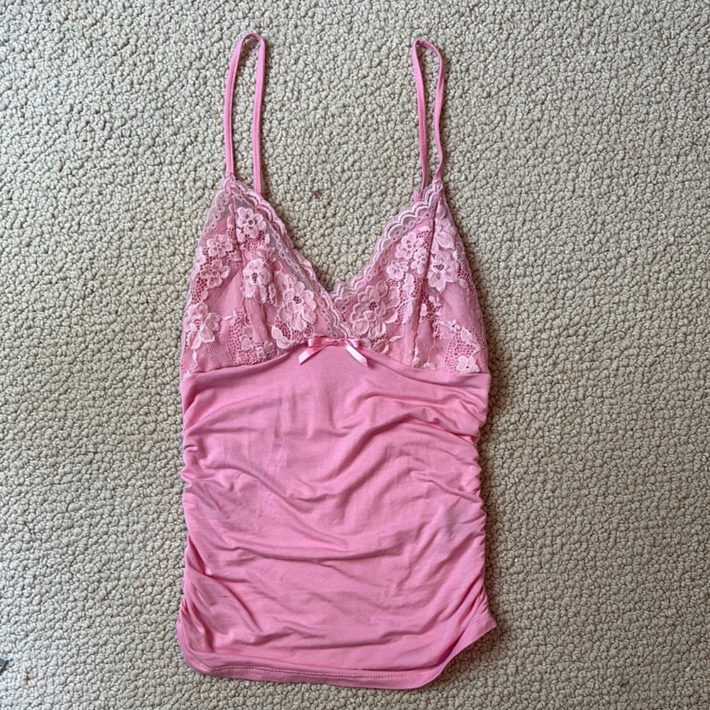 Pink Lace Camisole Top